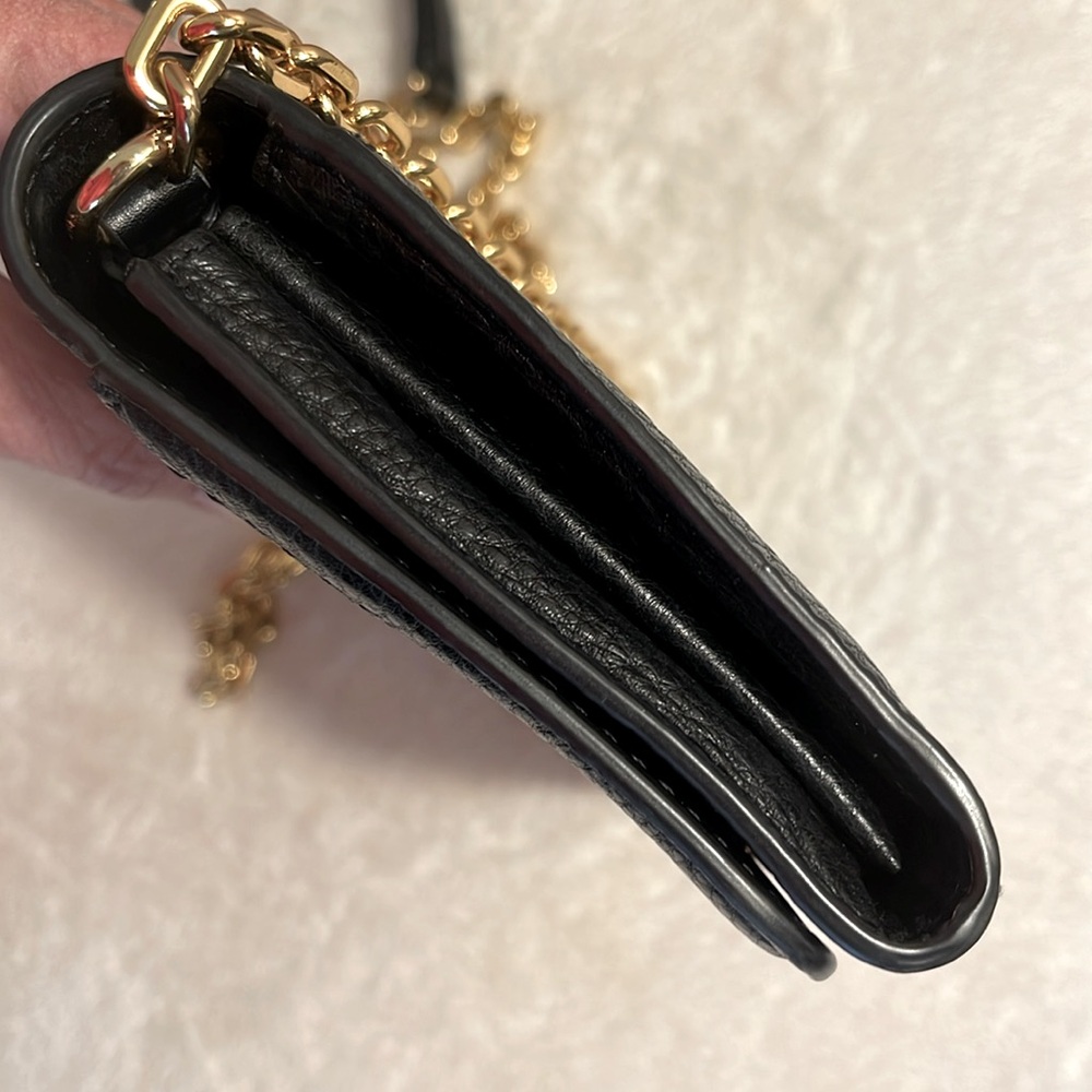 Marc Jacobs Empire City Pebbled Leather Wallet Crossbody Gold Chain No Callouts - Picture 11 of 17